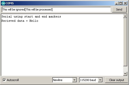 Монитор порта — ввод с маркерами