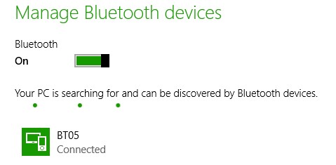 BT05 подключён к ПК