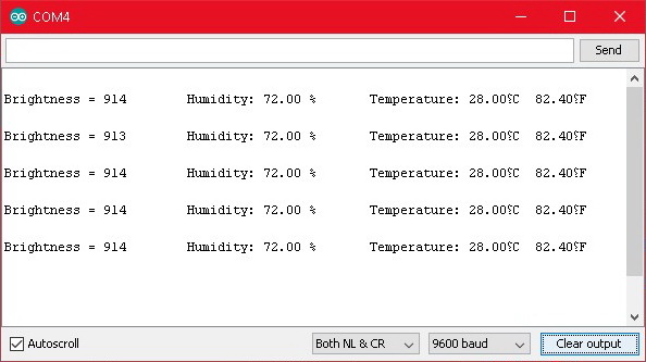 Serial Monitor - тест датчиков
