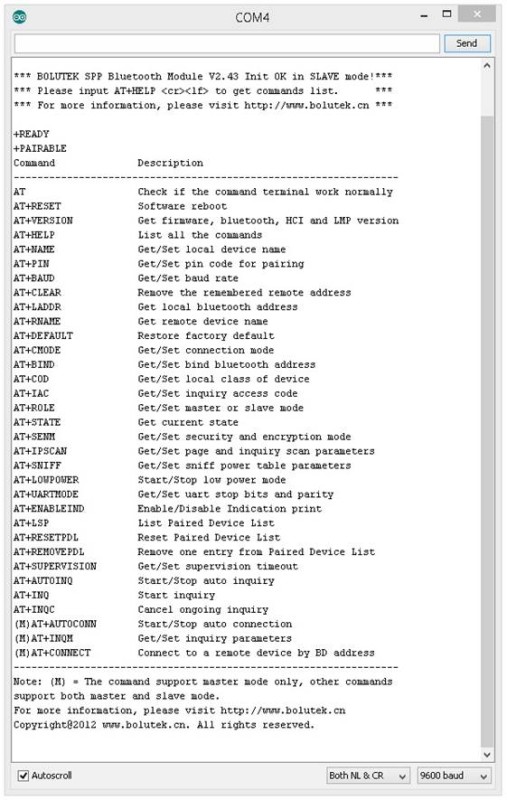 Список AT-команд HC-05 FC-114
