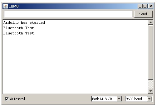 Serial Monitor - Bluetooth Test