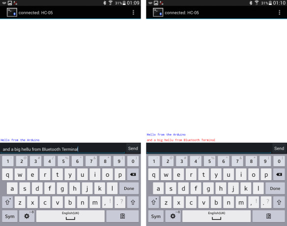 Bluetooth Terminal - двусторонняя связь