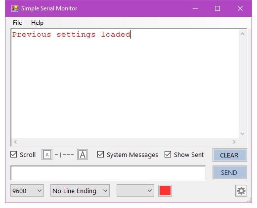 Simple Serial Monitor подключение