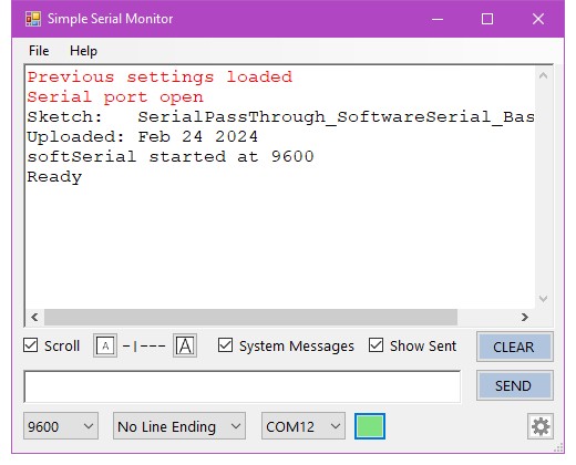 Simple Serial Monitor приветствие