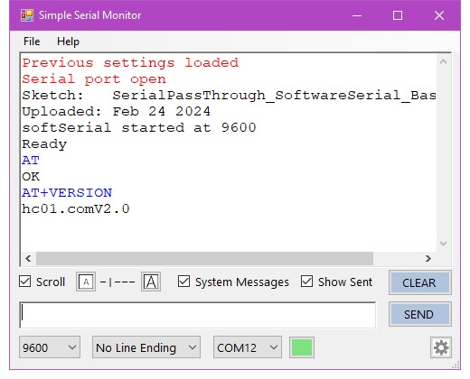 Ответ на AT+VERSION