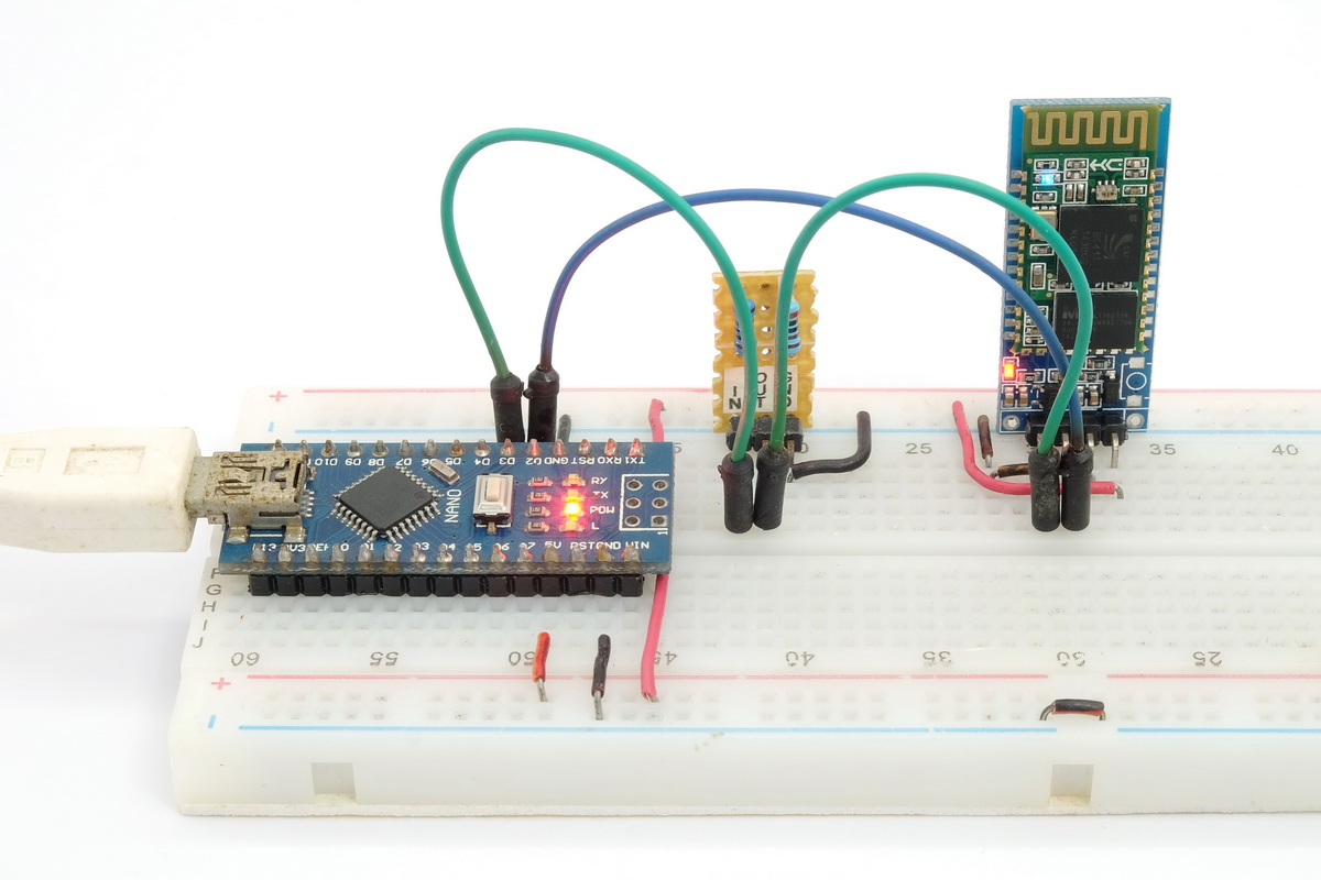HC-06 подключение к Arduino на макетной плате