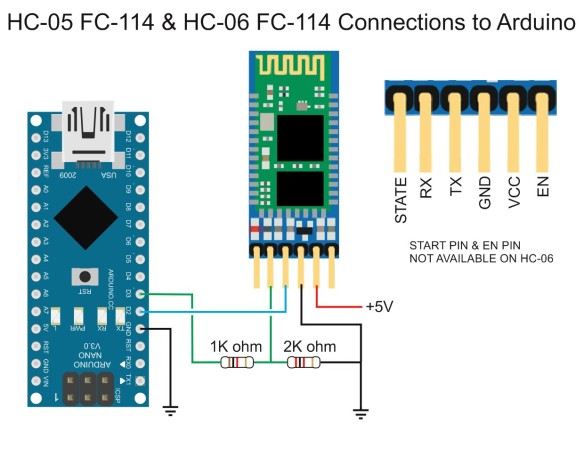 Подключение HC-05 FC-114 и HC-06 FC-114 к Arduino