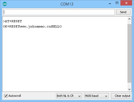HELLO получено в мониторе порта
