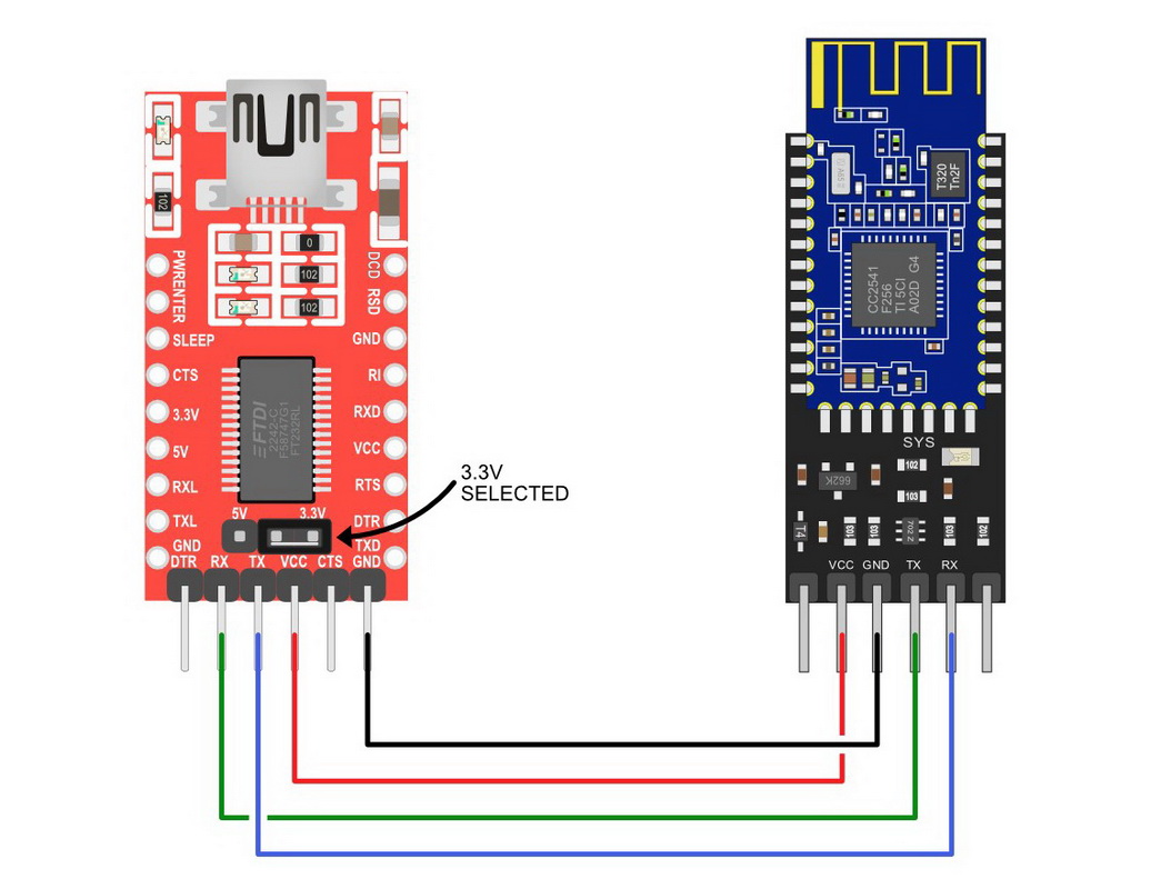 Схема подключения с переключаемым адаптером