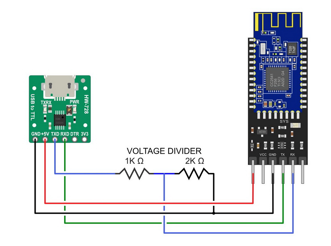 Схема подключения с делителем напряжения