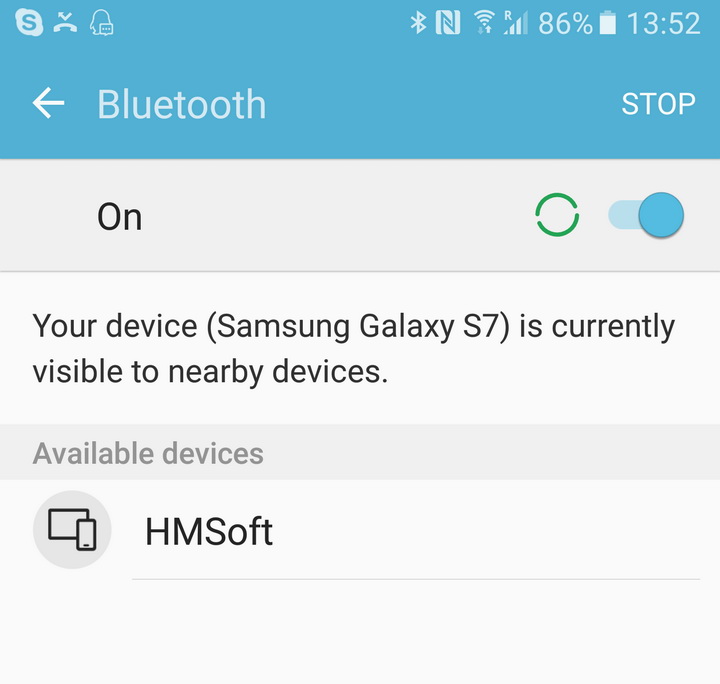 HM-10 в настройках Android