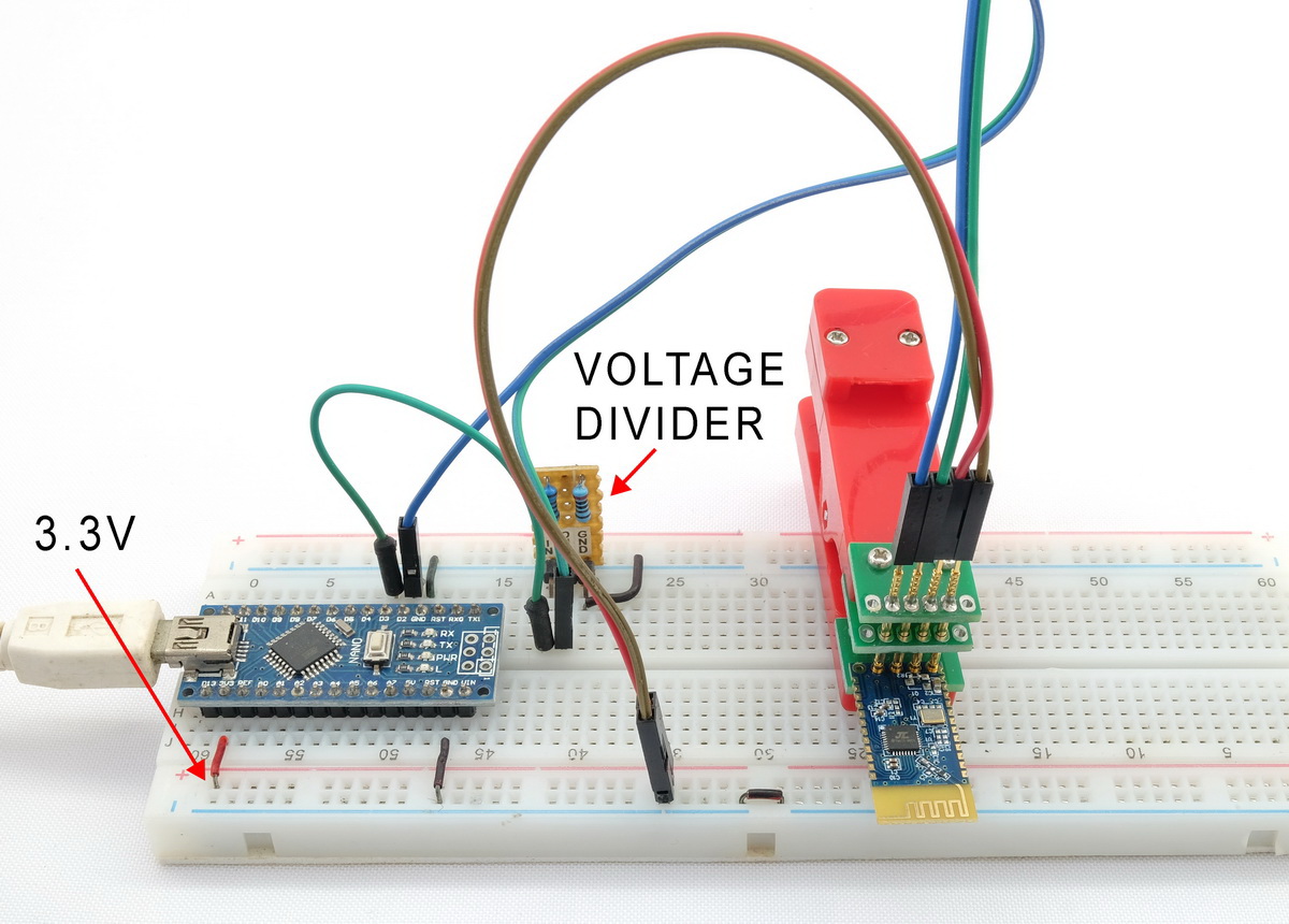 JDY-31 подключение к Arduino на макетной плате