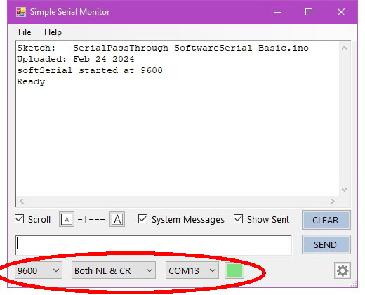 Simple Serial Monitor настройки