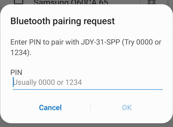Ввод PIN 0000