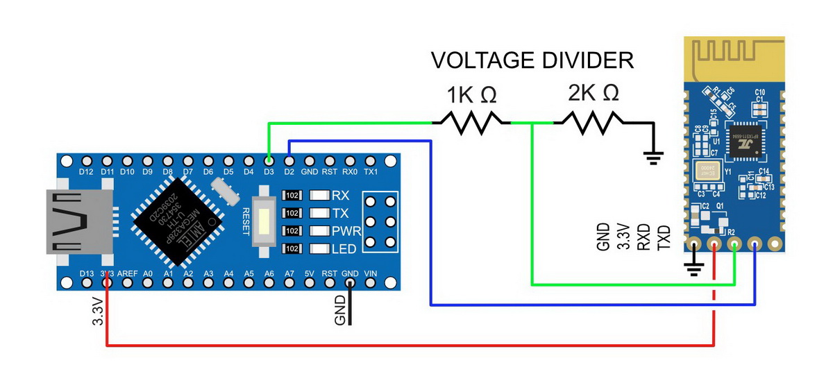 Схема подключения JDY-31 к Arduino