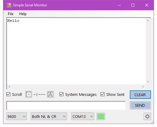 Hello в Serial Monitor