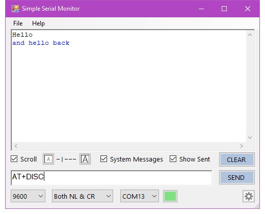 Отправка AT+DISC
