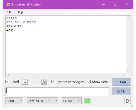 Результат AT+DISC