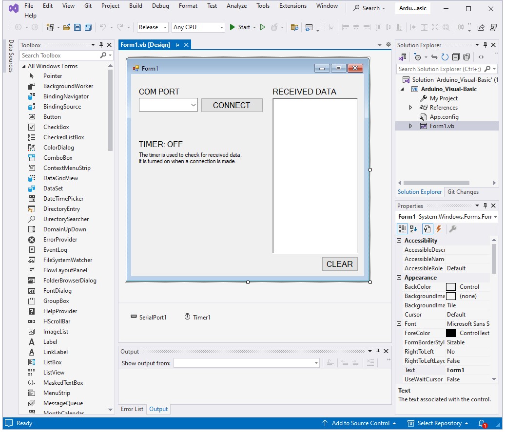 Форма в дизайнере