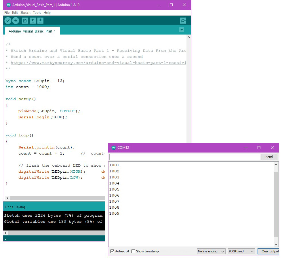 Монитор порта Arduino IDE