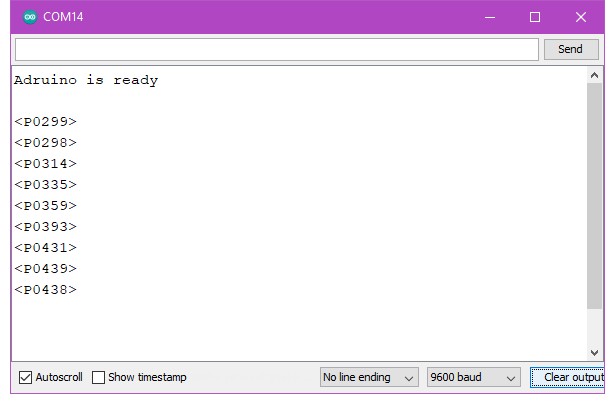 Новые значения потенциометра