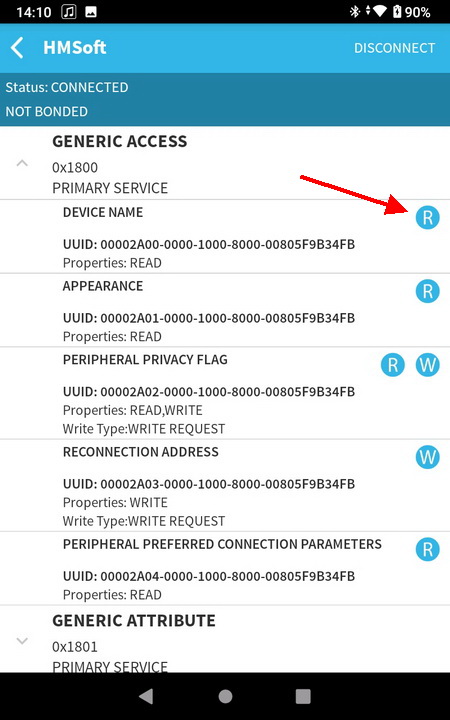 Чтение имени устройства