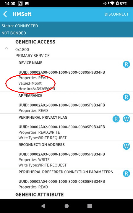 Имя устройства прочитано