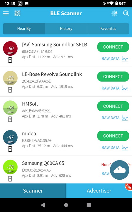 BLE Scanner — поиск устройств