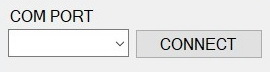 COM-порт и кнопка Connect