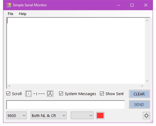 Главная форма Simple Serial Monitor