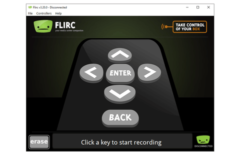 Программа FLIRC — устройство отключено