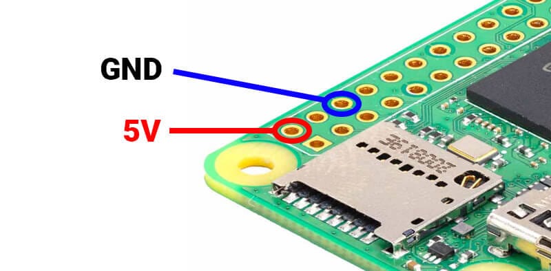 Контакты питания GPIO Raspberry Pi Zero
