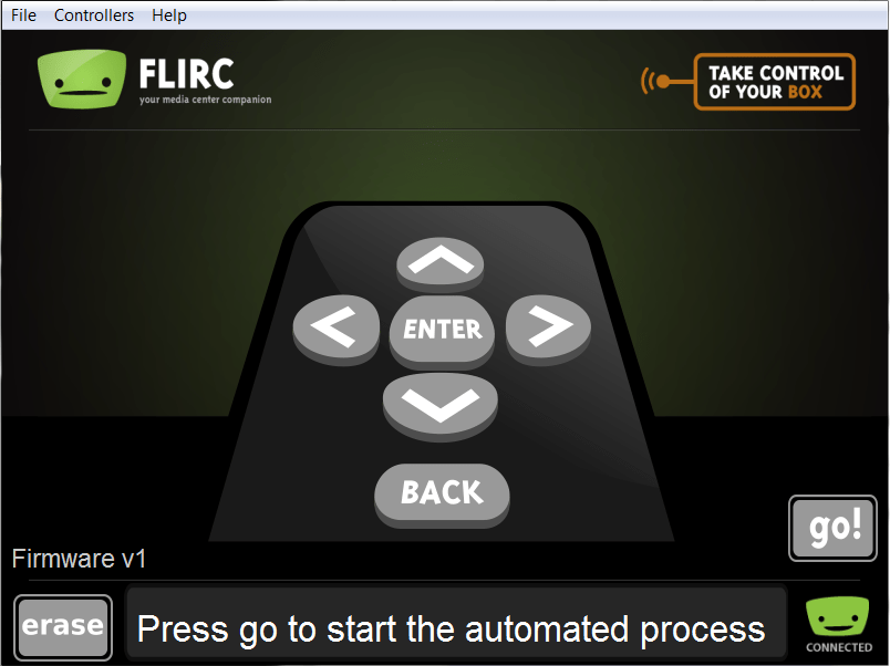 FLIRC подключён — статус Connected