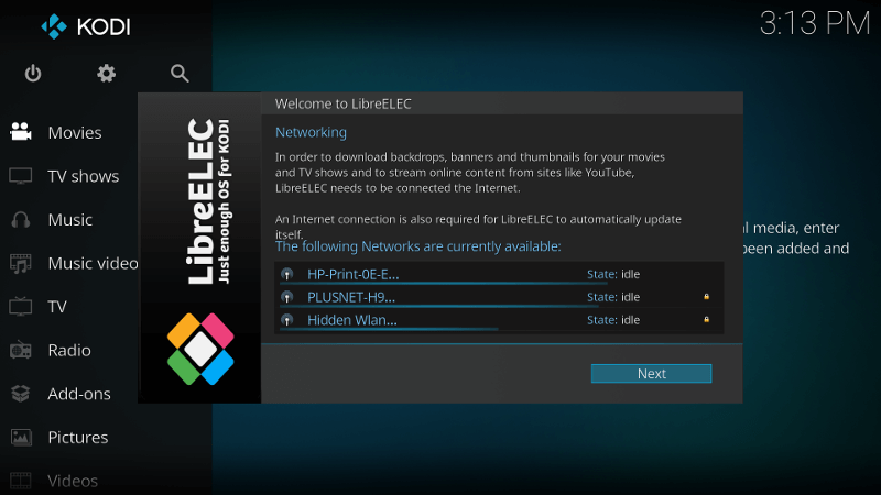 Запрос сети LibreELEC