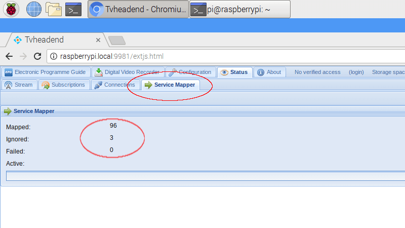 Сопоставление служб Tvheadend — шаг 3