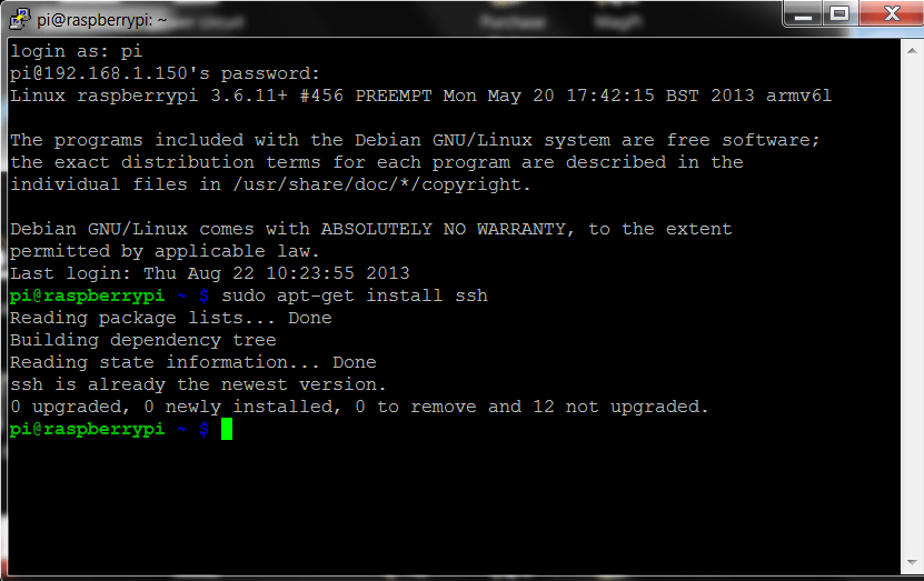 Установка SSH на Raspberry Pi