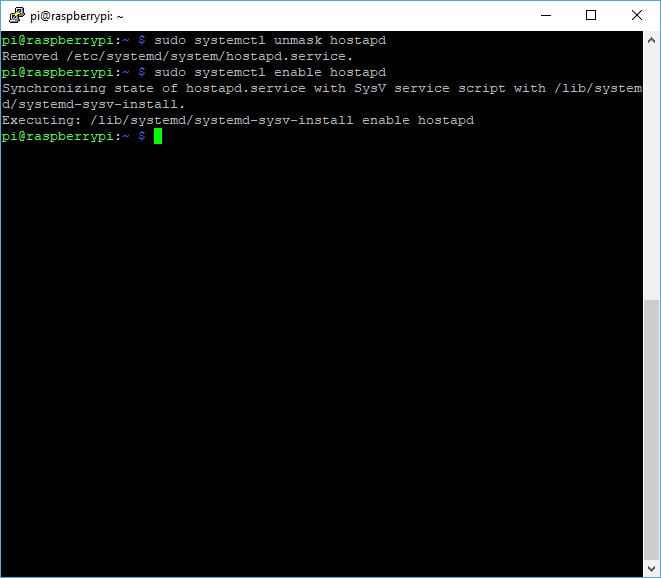 Включение автозапуска hostapd через systemctl