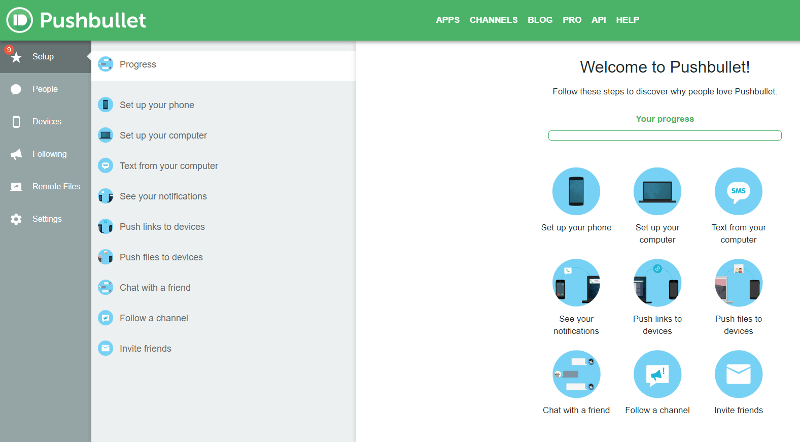 Настройка Pushbullet