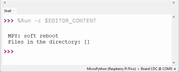 RPi Pico в Thonny IDE - проверка файлов внутри директории