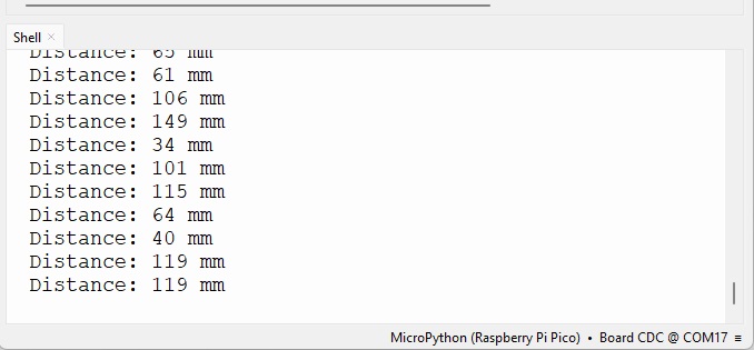 Raspberry Pi Pico с HC-SR04 MicroPython - демонстрация в оболочке