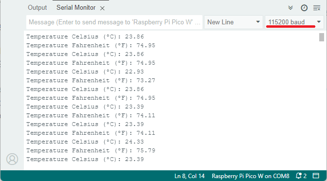 Чтение встроенного датчика температуры Raspberry Pi Pico