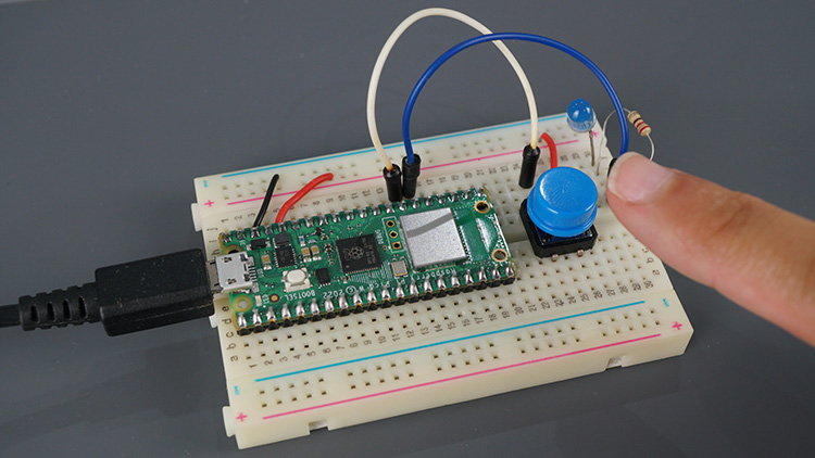 Raspberry Pi Pico - кнопка не нажата, светодиод выключен