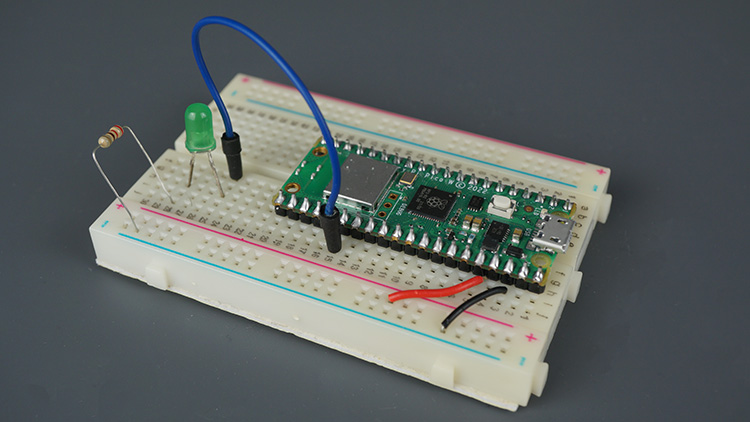 Raspberry Pi Pico светодиод на макетной плате