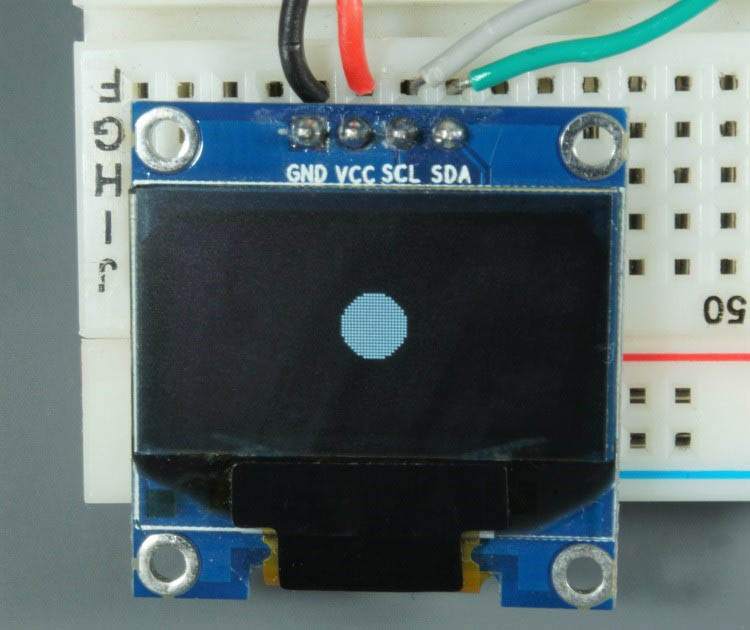Raspberry Pi Pico Arduino OLED-дисплей закрашенный круг