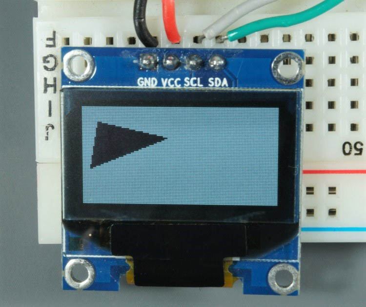 Raspberry Pi Pico Arduino OLED-дисплей треугольник с инвертированным фоном