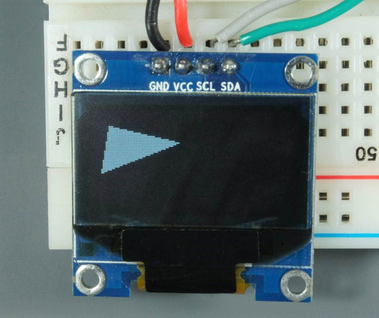 Raspberry Pi Pico Arduino OLED-дисплей закрашенный треугольник