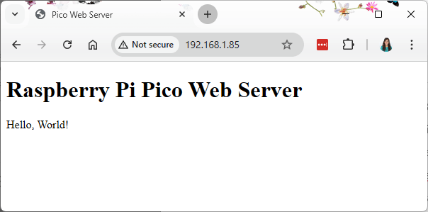 Веб-сервер Raspberry Pi Pico Hello World