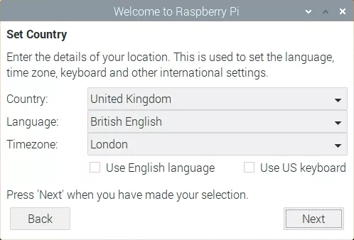 Настройка страны, языка и часового пояса Raspberry Pi