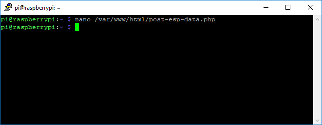 Raspberry Pi сохранение файла post-esp-data.php