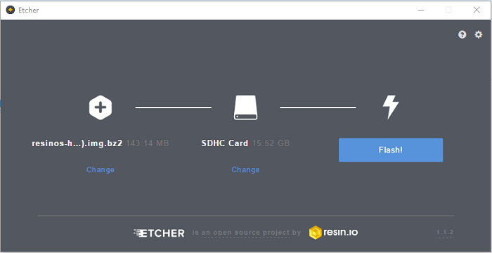 Запись образа Hass.io через Etcher